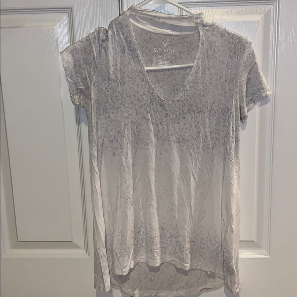 A splatter print shirt with chocked look.